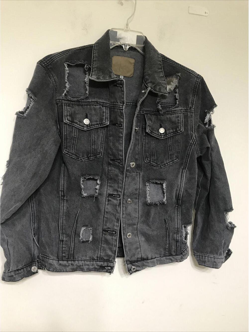 Levi Strauss & Co Women's Distressed JeanJacket Size S Black